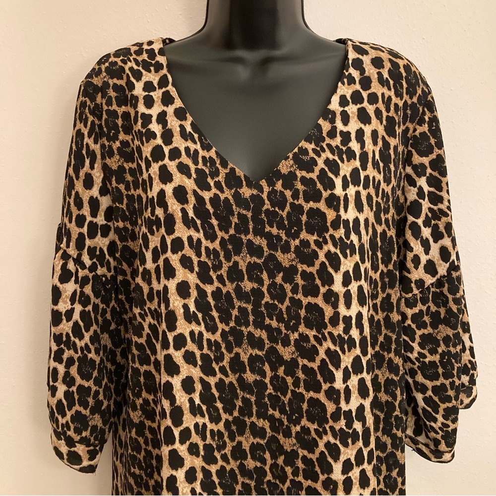 NEW Leopard Sheath Cocktail Dress Animal Print Sexy Formal Designer Resortwear - Picture 4 of 17